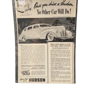 Pubblicità pubblicitaria vintage 1939 Hudson nessun'altra auto farà - Foto 1 di 4