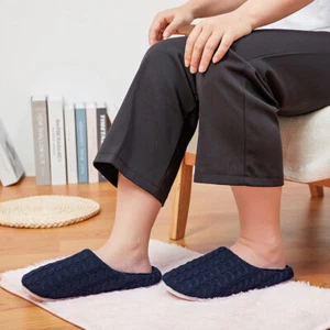 Men Winter Non-slip Warm Plush Slippers Soft-soled Cotton Slippers House Shoes - Picture 1 of 12