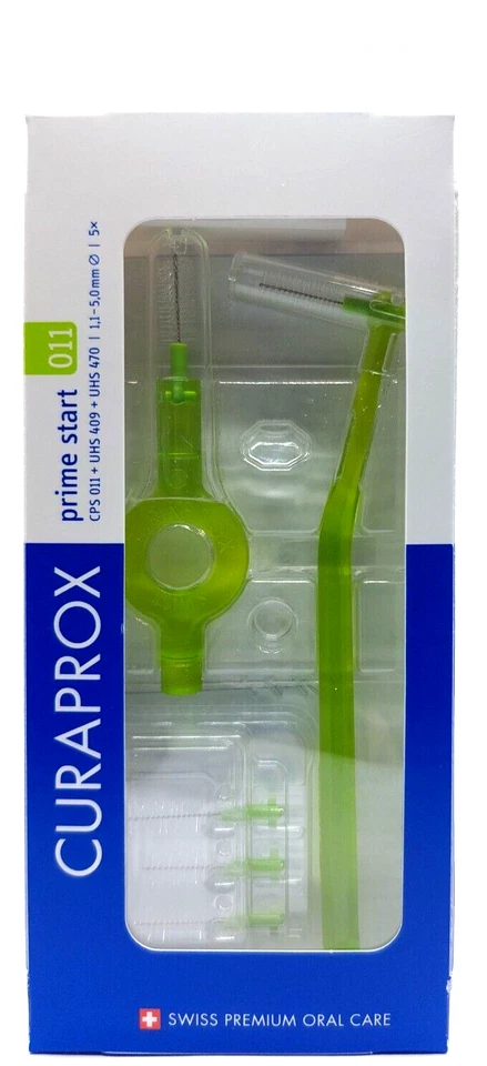 Curaprox Prime Plus Starter Set - 5x CPS 011 grün ID Bürsten+ 2 Halter sehe Foto - Bild 1 von 1