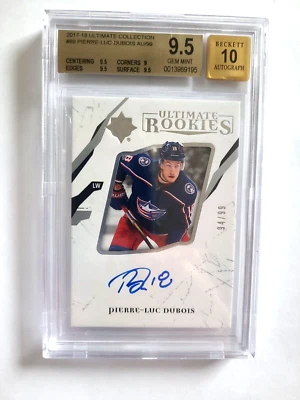 2017-18 Pierre-Luc Dubois Ultimate Rookies Autograph RC Auto /99 BGS 9.5/10 GEM - Image 1 of 2