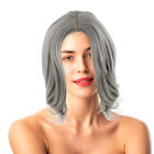 Synthetic Cosplay Wig Women Silver Grey Wig With Net Cover Body Wave Wig