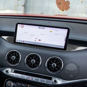 Real Carbon Fiber Control GPS Navigation Frame Cover Trim For Kia Stinger 18-23 - Picture 1 of 4