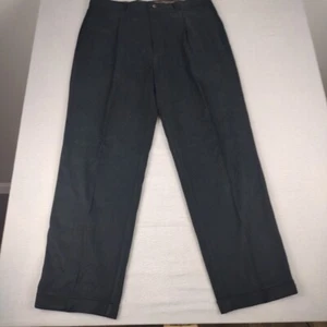 Tommy Bahama Relax Pants Mens 34x28 Silk Wool Blend Black Pleated Slacks - Picture 1 of 9