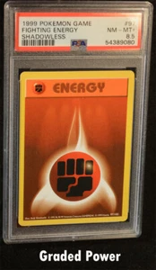 Pokemon Base Set Unlimited Shadowless Fighting Energy SHADOWLESS PSA 8.5 (9080) - Picture 1 of 2