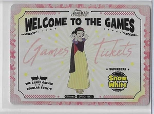 Tarjeta deportiva Disney All Star 2024 divertida bienvenida a los juegos rosa Blancanieves - Imagen 1 de 2