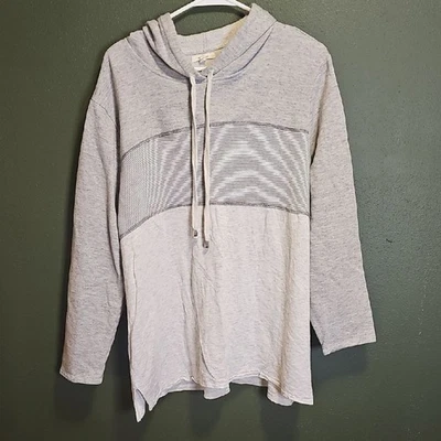 Maurices Sweatshirt Gray and White Striped Hoodie Size XXL - Image 1 of 4