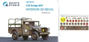 Quinta Studios 1/35 DODGE M37 TRUCK 3D DECAL COLORED INTERIOR SET Roden - Picture 1 of 8