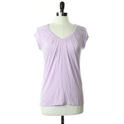 Alfani Womens S Short Sleeve Scoop Neck Shirt Calm Lilac Sleep Solid Purple - Image 1 of 4