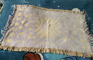 Vintage 90s Celestial Sun Moon & Stars Throw Blanket Rug Barn Tapestry  - Picture 1 of 6