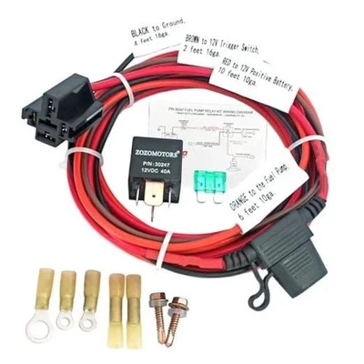 Electric Fuel Pump Relay Kit Fuel Pump Wiring Harness Bypass 40 AMP Waterproof  - Image 1 of 4