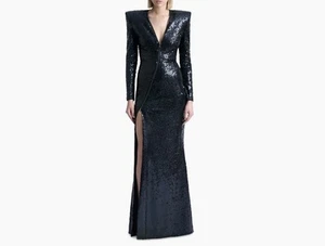 Zhivago The Breaks Painted Sequin Gown Size 4 - Picture 1 of 14