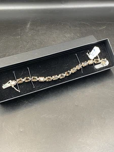 NIB Sterling Silver Designer ALX Smokey Quartz 7 1/2” Chunky Tennis Bracelet - Picture 1 of 5