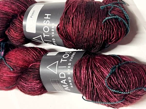 POISON Black+Red 2 Lg 4oz Skeins 450yd Madelinetosh TOSH MERINO DK Wool Sgl YARN - Picture 1 of 10