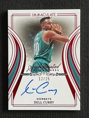 Dell Curry 2022-23 Panini Immaculate Collection Sophisticated Signatures 12/25 - Image 1 of 2