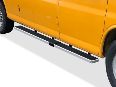 APS Stainless Steel 6-inch Running Boards Fit 03-25 Chevy Express GMC Savana - Image 1 of 4