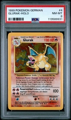 1999 Pokemon German #4 Glurak Charizard Holo PSA 8 Near Mint - Mint - Image 1 of 2