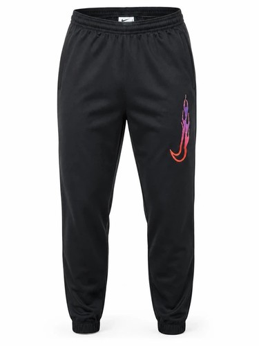 Boys Age11 Nike Dri-FIT Black Flame Graphic Joggers Tracksuit Bottoms L ...