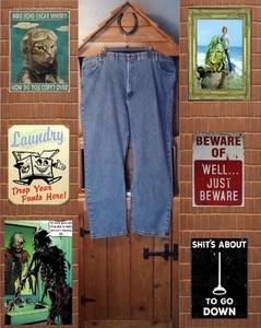 (9-2) "WRANGLER" MEN'S Sz. 48 X 30 REGULAR FIT STRETCH JEAN PANTS / PRE-WALKED - Picture 1 of 17