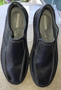 Clarks Collection Men's Black Leather Slip On Shoes Size 8.5 Comfortable Casual - Picture 1 of 6