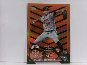 Actualización Topps 2023 Grayson Rodriguez Rookie Lámina Naranja y Negra #US35 Orioles - Imagen 1 de 2