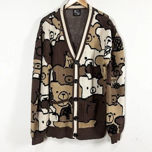 Cárdigan Suéter Steady Hands Marrón Osos de Peluche Novedad Talla XXXL 3XL - Imagen 1 de 6