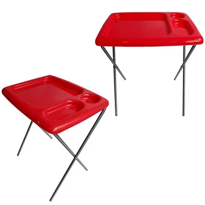 Folding TV Tray Table (Set of 2), Bright Red, 17 x 22 x 26 inches, Portable I... - Image 1 of 4