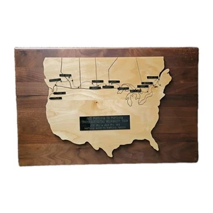 Targa Mappa Car Club Tour Affidabilità Transcontinentale Pacifico All'Atlantic 1985 - Foto 1 di 8