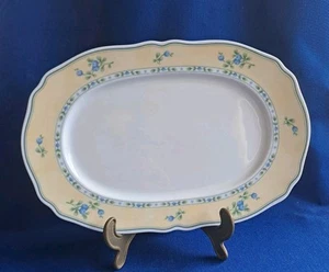 Servierplatte HW Winterling Marktleuthen oval "Felicita" blau gelb Blumen 30x20 - Bild 1 von 8