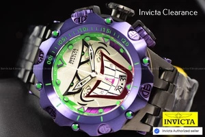 Invicta Mens DC Comics Joker 51mm Chronograph Swiss Ronda Purple, Black SS Watch - Picture 1 of 23