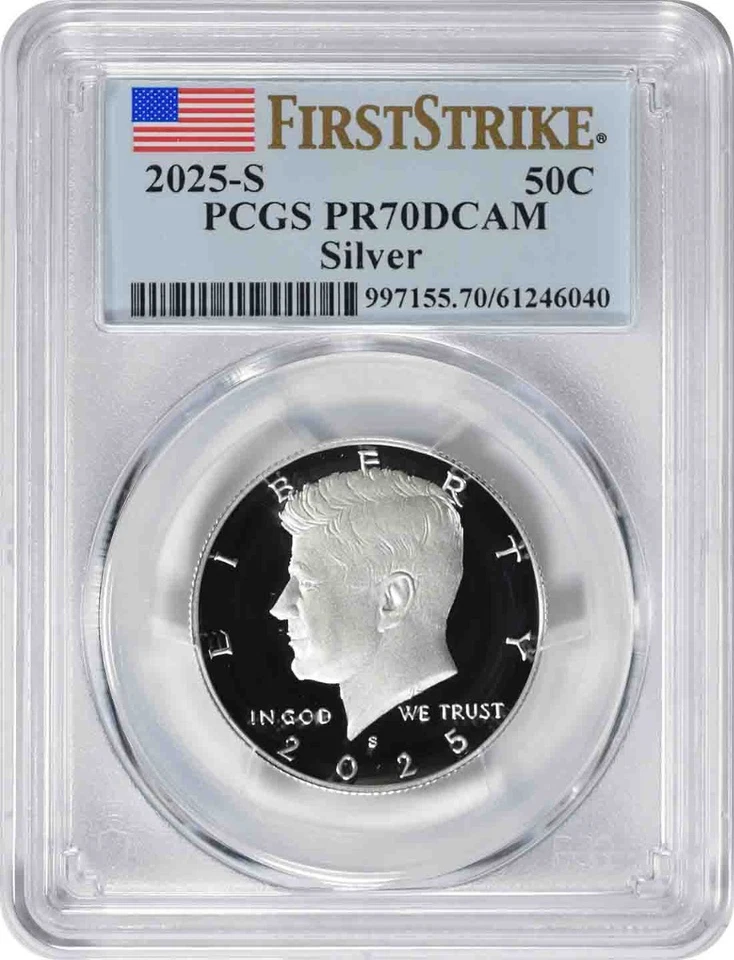 2025-S Kennedy Silver Half Dollar PR70DCAM First Strike PCGS - Image 1 of 2