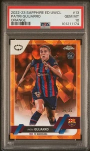 2023/24 TOPPS CHROME SAPPHIRE WOMENS UWCL PATRI GUIJARRO ORANGE /25 PSA 10 - Picture 1 of 2