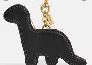 Coach Dino Geldbörse Beutel Taschenanhänger in Messing/schwarz handschuhgegerbtem Leder Neu mit Etikett - Bild 1 von 3