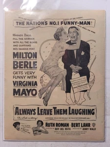 Vintage 1940er Zeitschriftenanzeige für Milton Berle in "Lass sie immer lachen" - Bild 1 von 1