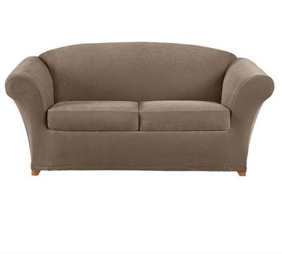 SureFit Stretch Pique 3 Piece Loveseat Slipcover - Image 1 of 2