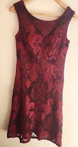 Aidan Mattox Fit & Flare Kleid Gr. 2 rot Spitze Überzug Cocktail Party formell - Bild 1 von 18