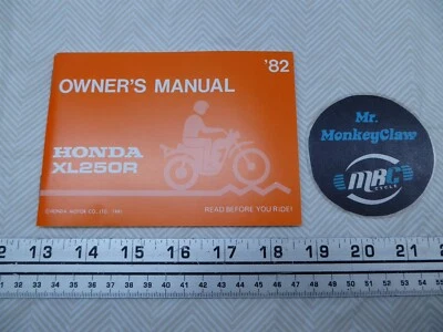 Honda XL250R PL1202-1 1982. manual del propietario Foto 1 de 4