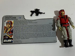 1987 GI Joe CRAZYLEGS with File Card Incomplete Cracked Elbows - Picture 1 of 5