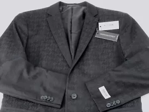 Giacca da Pranzo Uomo Slim Fit Nera Elasticizzata Jacquard - Foto 1 di 6