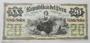 Peru 20 soles 1879 -- see other sales - Picture 1 of 2