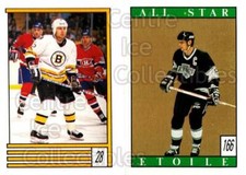 1989-90 O-Pee-Chee Stickers #028-166 Randy Burridge, Wayne Gretzky