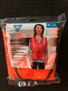 West Chester reflektierende Sicherheitsweste hohe Sichtbarkeit verstellbar orange - Bild 1 von 2