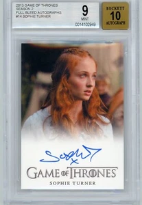 Sophie Turner 2013 Game of Thrones Autograph #14 BGS 9 Auto 10 Sansa Stark Jonas - Picture 1 of 3