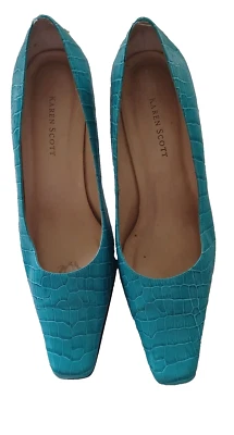 Zapatos Karen Scott 8M Estampado Caimán Puntera Cuadrada 3" Tacón Fiesta Oficina Foto 1 de 4