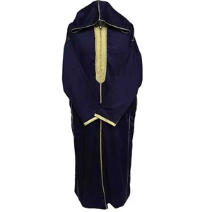 Marokkanische Marineblau Premium Super Dick Malifa Baumwollmischung Kapuze Jubba Thobe... - Bild 1 von 7