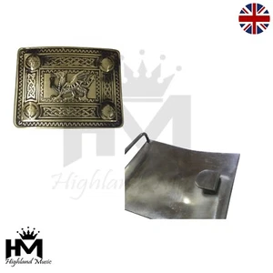 HM Buckles Scottish Kilt Belt Buckle Antique Finish Welsh Dragon Celtic - Picture 1 of 3