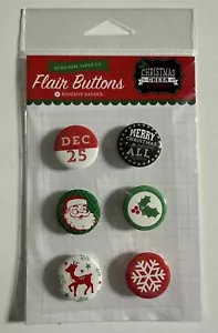 Echo Park Christmas Cheer Flair Buttons Adhesive Badges - Picture 1 of 1