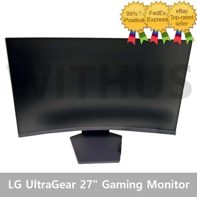 LG 27GS60QC Ultra Gear 27" Curved Gaming Monitor QHD 180Hz 1ms (GtG) 1000R - Image 1 of 2