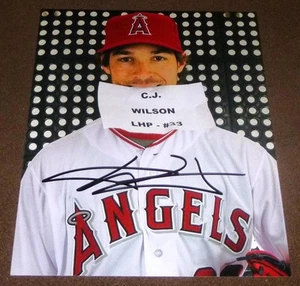 C.J. CJ WILSON SIGNED 8x10 inch PHOTO LOS ANGELES ANGELS OF ANAHEIM - Picture 1 of 1
