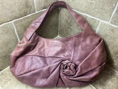 Bolso de Hombro Isabella Fiore Belle Fleur Alexandria Hobo Cuero Borgoña ¡$395! Foto 1 de 4