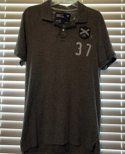 American Eagle Outfitters Vintage Fit Men's Gray Short Sleeve Polo Shirt Size XL - Picture 1 of 7